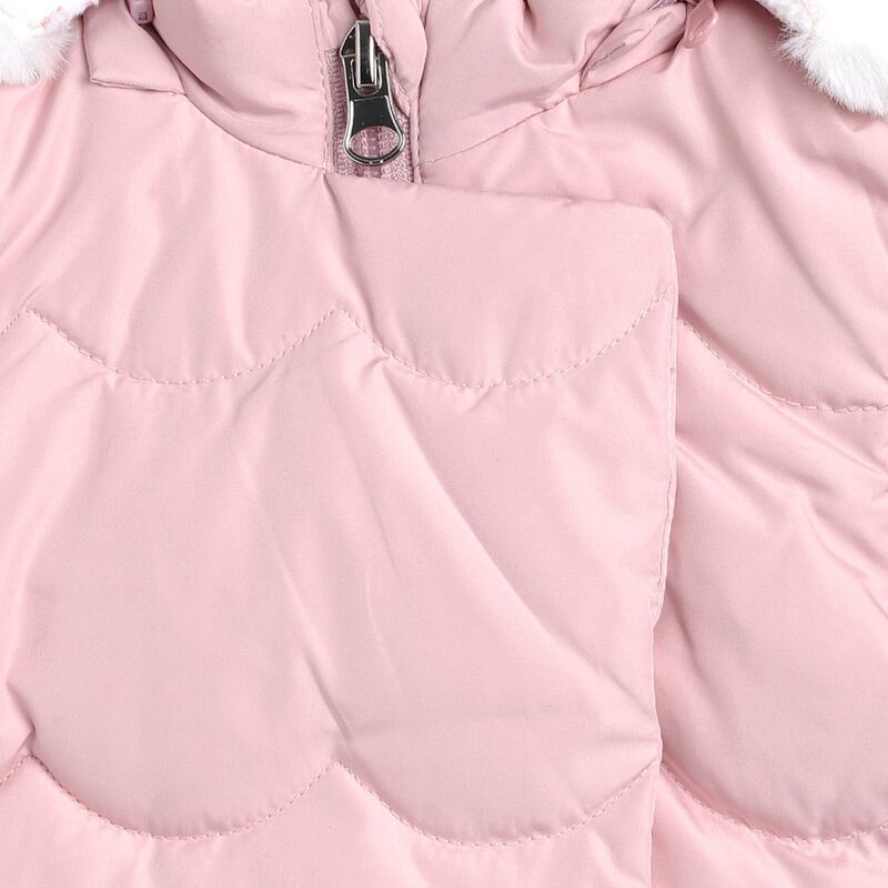 Girls Medium Pink Jacket with Detachable Hood image number null